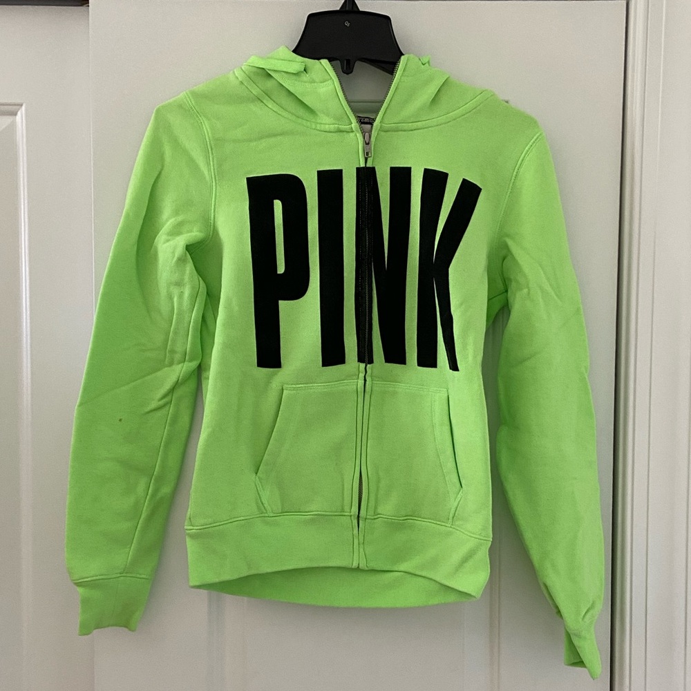 Victoria’s Secret pink neon green hoodie xs